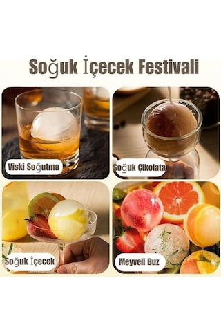 Küre Pro Buz Kalıbı Silikon Küre Çikolata Kalıbı Siyah Çap 60 Mm Siyah