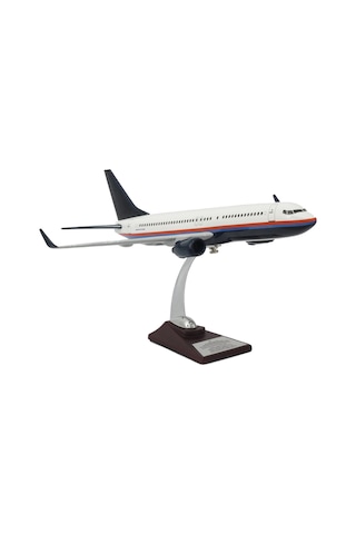 Zekupp Boeing 737-800 1/100 Ölçekli Beyaz Şeritli Tasarım Model Uçak