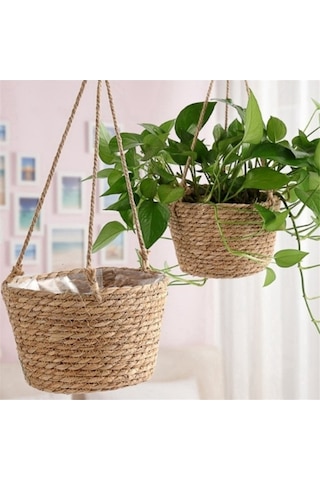 Ulzyvf Tutucu Sepeti Saksısı Saksı Renk Mekan Mekan Makrome L Jüt İç Halat Dokuma Dış Depolama Çiçek Bitki Birincil Bahçe Askılı Jk