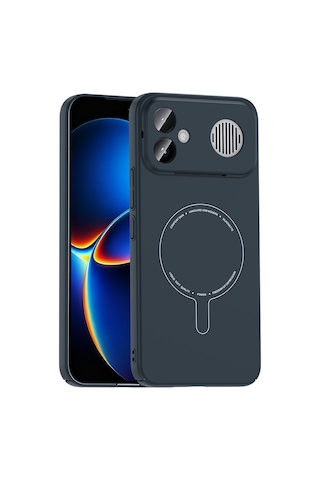 Xiaomi Poco F8 Ultra Kılıf M-safe Şarj Özellikli Kamera Korumalı Sert Pc Elio Kapak Lacivert