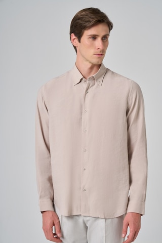 Morven Erkek Bej Trend Düz Desen Dynamic Fit Düğmeli Yaka Gömlek 25ms004030653 Bej Bej