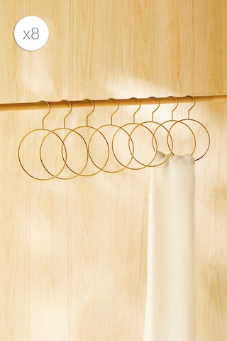 Ocean Home Textile 8'li Yuvarlak Altın Renk Metal Aksesuar Askısı 24.5 X 16 X 0.5 Cm Gold