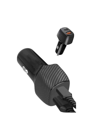 Hızlı - 56 - Oto Şarj Cihazı 38w Çift Girişli Hızlı Şarj Oto - Ece-umay - Çakmaklık Type-c
