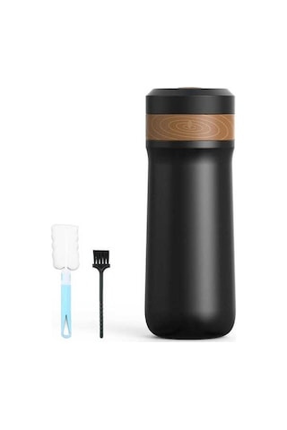 Pazly Seyahat İçin 2 Katmanlı French Press Kahve Makinesi H47173 Siyah Siyah