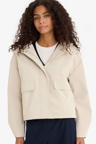 Defacto Regular Fit Kapüşonlu Polar Astarlı Suni Deri Yağmurluk E8573ax25aubg744 Bej