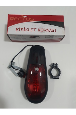 Rectus Bisiklet Kornası 8 Sesli Ve Ledli Kırmızı - Siyah