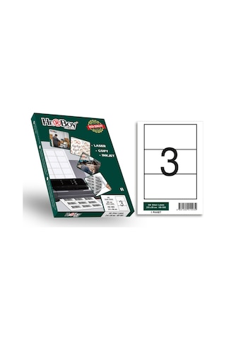 Herboy Hb-1003 210 X 99 Mm A4 Baskılı Laser Etiket 100 Adet