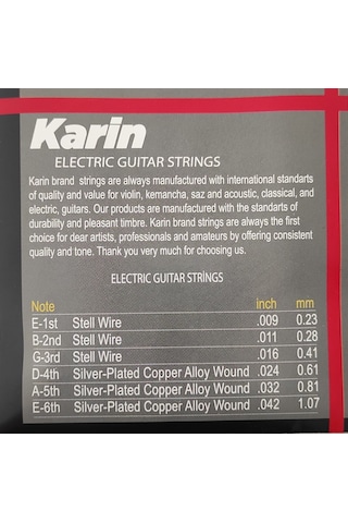 Karin K506 - Elektro Gitar Teli K-506