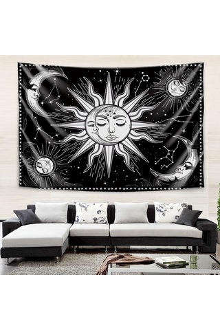 Geeksen Flanel Dekoratif Duvar Örtüsü 150x130cm - Multifonksiyonel Ev Dekoru, Konforlu Ve Dayanıklı, Modern Odalar İçin Siyah Ve Beyaz