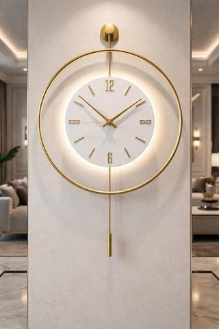 Metaquartz Aksesuar Timelles Kristal Gold Özel Seri-quartz Mekanizmalı Ledli Duvar Saati Gold 50 X 75 Çok Renkli