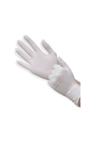 Dolphin Tek Kullanımlık Lateks Beyaz Pudralı Medium Muayne Eldiveni - 20 x 100 Adet
