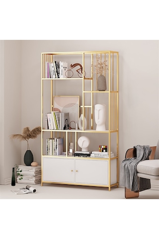 Sevilla Tasarım Beyaz Metal Kitaplık