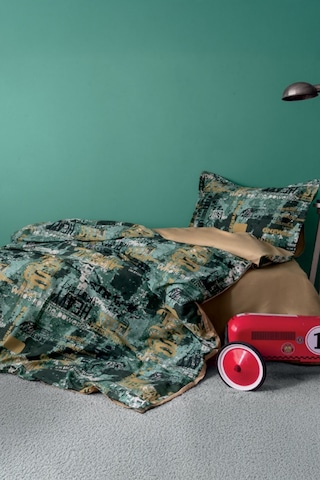 İssimo Home Rocky %100 Pamuk Saten Tek Kişilik Nevresim Takımı Kahverengi - Mavi