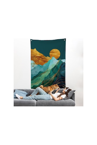 Dağların Üstündeki Güneş Manzarası Duvar Örtüsü-7648