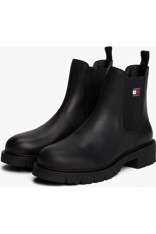 Tommy Jeans Tjw Chelsea Deri Kadın Siyah Bot En0en02825bds Siyah