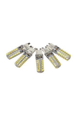 5x 5w G9 2835 Smd Lamba Silikon Gövde Spot Mısır Işığı 48 Adet Led Ampul Beyaz