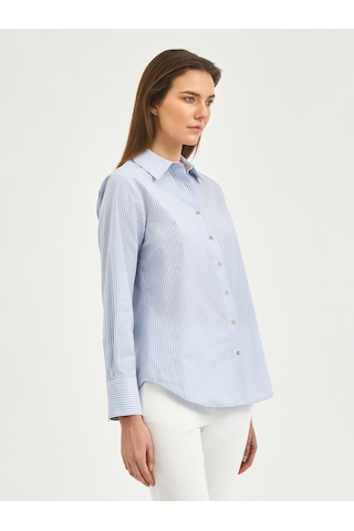 Karaca Kadın Regular Fıt Gömlek-mavi 12.25s.04.022 Mavi