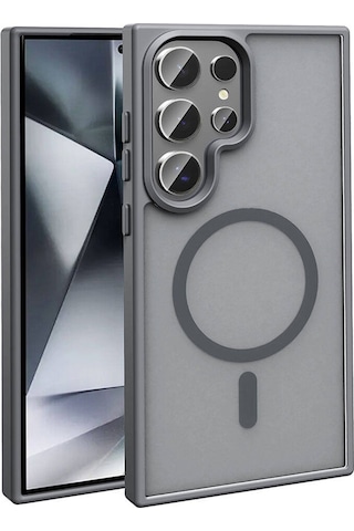 Samsung Galaxy S23 Ultra İle Uyumlu Kılıf Magsafe Şarj Özellikli Mat Arka Yüzeyli Kapak