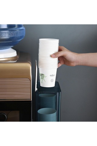 Qingmipy Duvar Montlu Otomatik Bardak Alıcı - Tek Kullanımlık Bardak Rafı, Ev İçin Pratik Su Bardak Tutucu, Beyaz Diğer