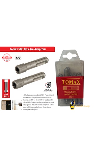 Tomax 10 X 55 Mm Sds Bits Ara Adaptörü 8 Adet