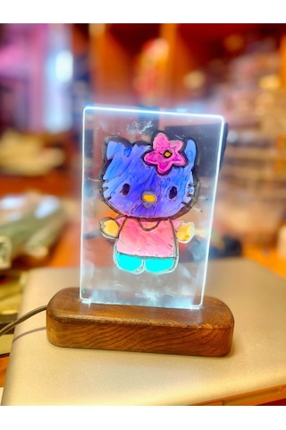 Hediyelik Dekoratif Mesaj Panosu Led Işıklı Yazı Tahtası Usb Ahşap