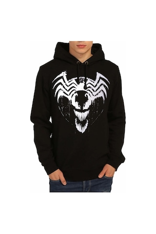 Bant Giyim - Venom Siyah Erkek Kapüşonlu Sweatshirt