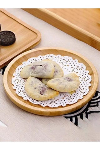 Bambu Yuvarlak Servis Tabağı Doğal, Dayanıklı Ve Çok Amaçlı Sunum Tepsisi 20x20 Cm Bambu