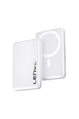 Lenyes PW139D PD 20W 10000 mAh 15 W Ultra İnce Hızlı Şarj Özellikli Wireless Powerbank Beyaz
