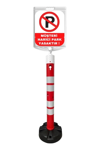 Levhalı Uyarı Dikmesi Seti 120 Cm - Kauçuk Tabanlı-set1