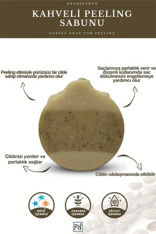 Nkare Kahveli Peeling Sabunu 100 Gr -- Coffee Soap For Peeling
