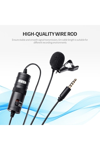 Springsun By-m1 Çok Yönlü Kablolu Mikrofon 3.5mm Mikrofon Klips Tipi Mikrofon Dizüstü Bilgisayar Cep Telefonu Dijital Kamera İçin