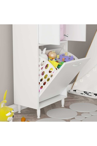 Alkurhome Modilayn Loretta New 50X140 Cm Oyuncak Dolabı, Düzenleyici Çamaş Beyaz