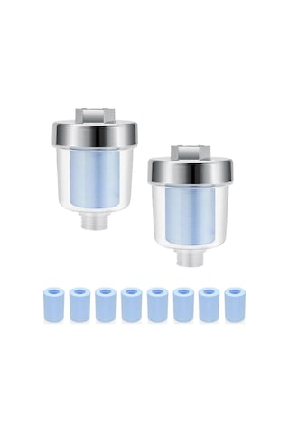 1/2 İnç Bağlantılar İçin 2'li Duş Filtresi Paketi, 10 Değiştirilebilir Mavi Filtreli Duş Filtresi - Dd