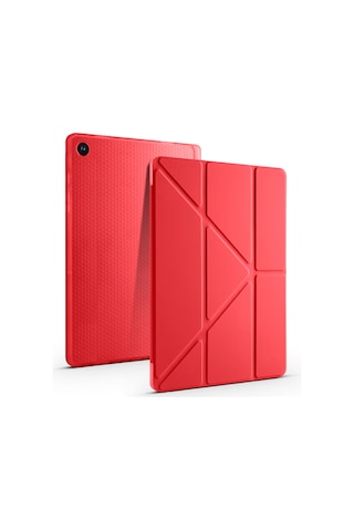 Maks Technology Galaxy Uyumlu Tab A11 Plus Kılıf Mkst Tri Folding Kalem Bölmeli Standlı Kılıf - Koyu Mor Tablet Kılıfı