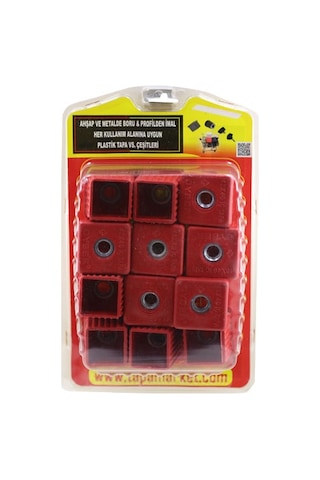 M12 Somunlu Plastik 40x40 İç Tapa (kırmızı)