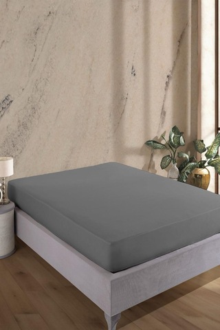 Colorful Micro Fitted Full Kenar Sıvı Geçirmez Yatak Koruyucu Alez Gri