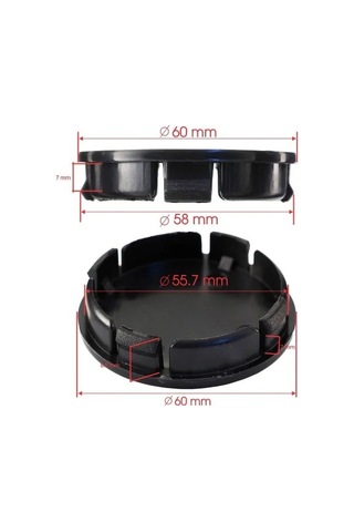 Trobus Jant Göbek Kapağı Damla Geçme 4'lü Set 55-58 Mm