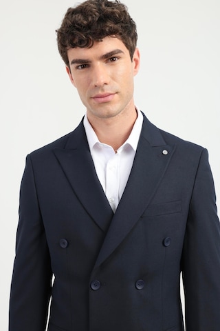 Dufy Erkek Slim Fit Sivri Yaka Lacivert Takım Elbise-25787