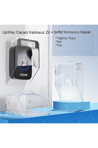 Cacazı Ledli 60 Melodi Kablosuz Kapı Zili + Koruyucu Kapak