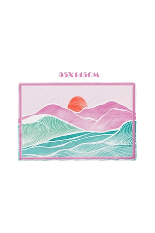 Sunwave Pembe Desen İç Göstermeyen Saten Pareo Çok Renkli