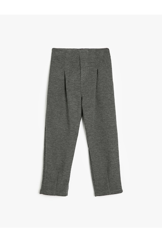 Koton Basic Pantolon Beli Lastikli Pile Detaylı Antrasit 5wkg40228ak Antrasit