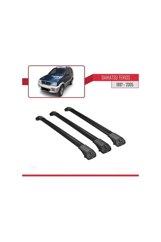 Daihatsu Terios 1997-2005 Arası İle Uyumlu Ace-1 Ara Atkı Tavan Barı Siyah 3 Adet Bar