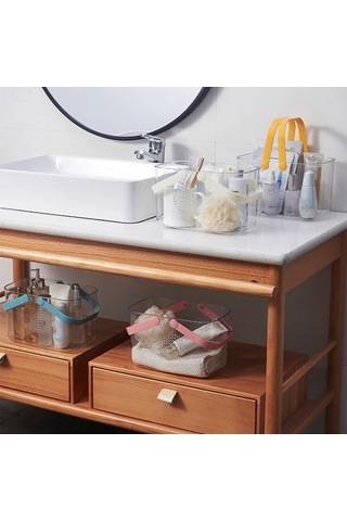 Sones Taşınabilir Banyo Sepeti Boşaltma Depolama Sepeti Sarı