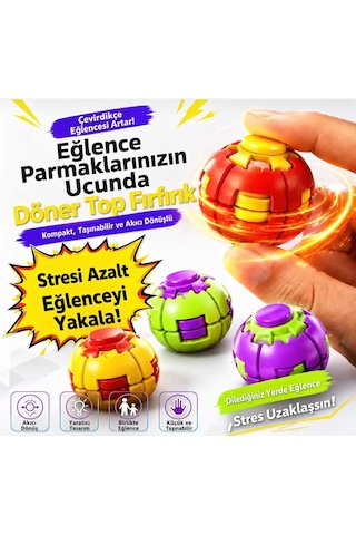 Spin Ball Bas Döndür Stres Giderici Işıksız Renkli Mekanizmalı Fidget Spinner Top Oyuncak Fırfırik 7 Cm