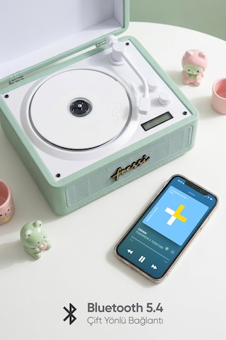 Fressi Fr-cd183 Riona Dahili Hoparlörlü Bluetoothlu Açık Yeşil Cd Çalar