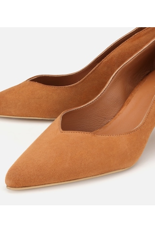 Hotiç Kadın Süet Deri Taba Kısa Topuklu Stiletto 01ayh321890a340 01ayh321890a340