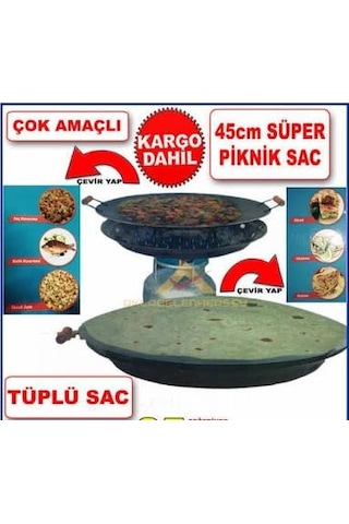 Güryan Tüplü Sac Katmer Kavurma Sacı Çift Fonksiyon Tüp Üstü Sac