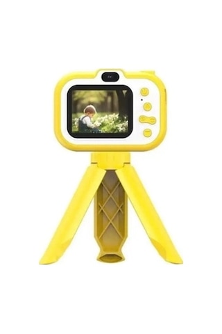 Dijital Fotoğraf Makinesi Çocuk Mini 1080p Hd Kamera Selfie Tripotlu Ön Arka Kamera