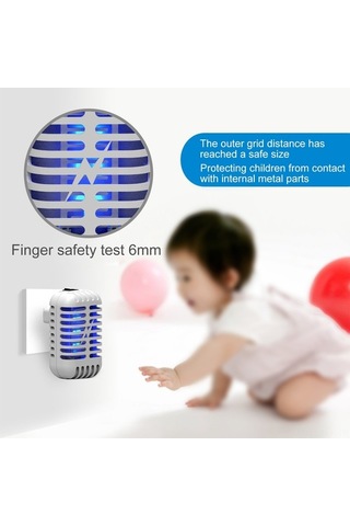 Ulzyvf Mini Ev Sinek Öldürücü Lamba, Elektrikli Sinek Raketi, Sessiz Çalışma Böcek Tuzak Lambası Beyaz Beyaz