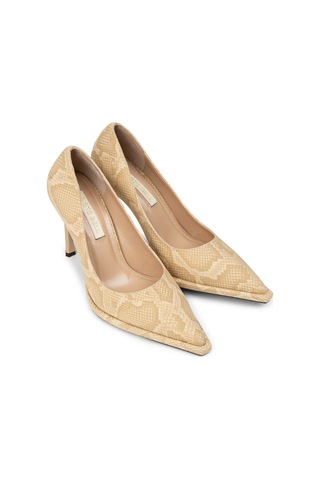 Deery Kadın Bej Piton Desenli Stiletto Topuklu Ayakkabı - K1251zbejc01 Bej